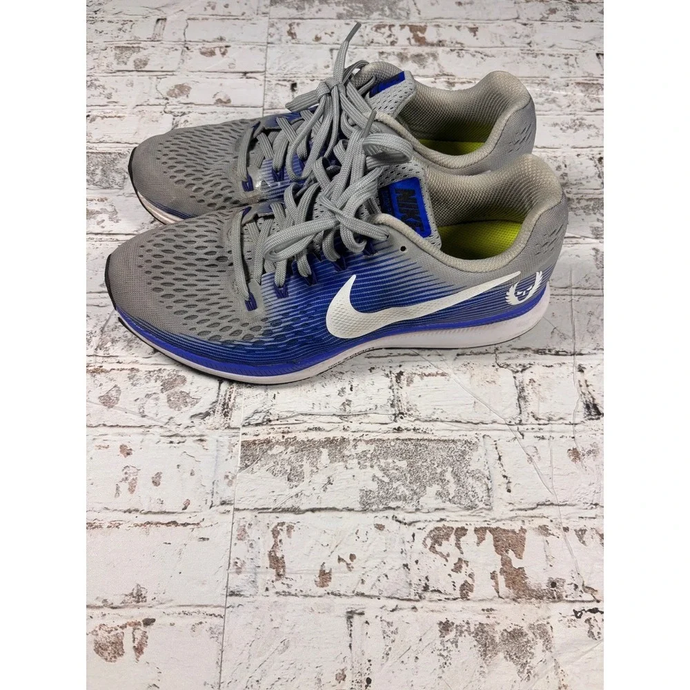 Nike Air Zoom Pegasus 34 Mens Running Shoes Grey Blue 880555-007‎ Size 8.5